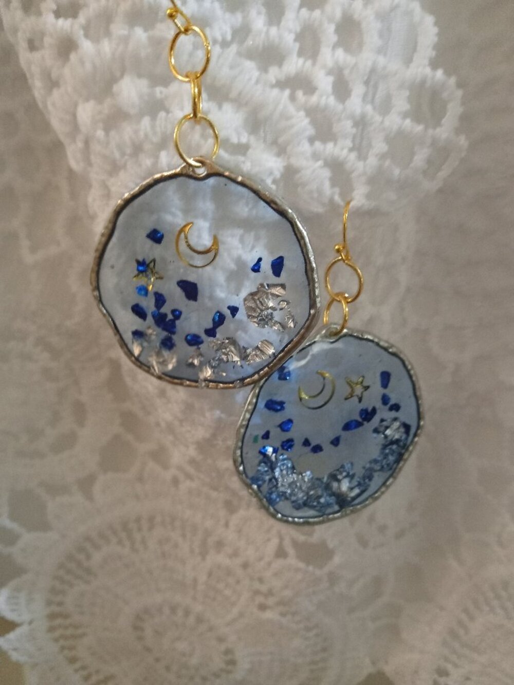 BLUE RESIN EARRINGS!